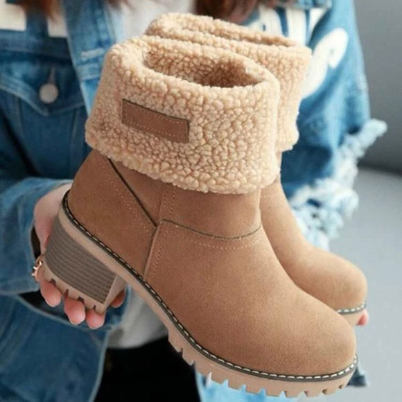 SHEIN Shoes - Suedette Chunky Heeled Snow Boots